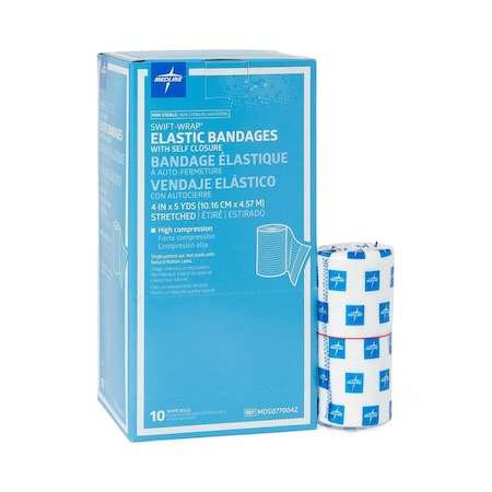 Medline Swift-Wrap Elastic Bandage with Self-Closure, 4in x 5 yd., 20PK MDS077004Z