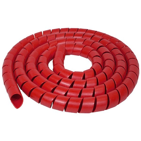 Electriduct Spiral Wrap, 7/8 in Inside Dia., 7/8 in Max Bundle Dia., 50 ft, Polyethylene, Red WL-SW-100-50-RD