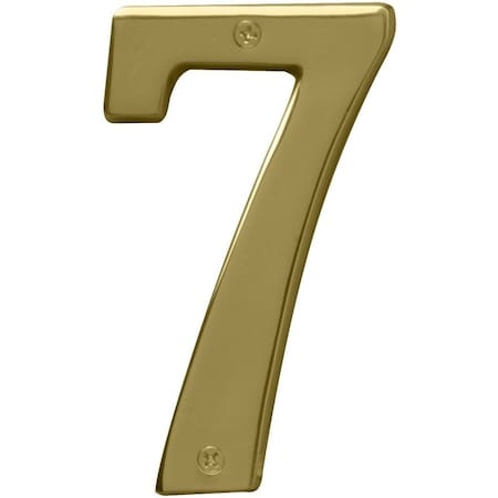 Hy-Ko Prestige Series House Number, Character 7, 5 in H Character, Brass Character, Solid Brass BR-51PB/7