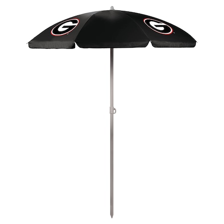Picnic Time Family Of Brands NCAA Georgia Bulldogs Outdoor Canopy Sunshade Beach Umbrella 5.5' - Small Patio Umbrella 822-00-179-184-0