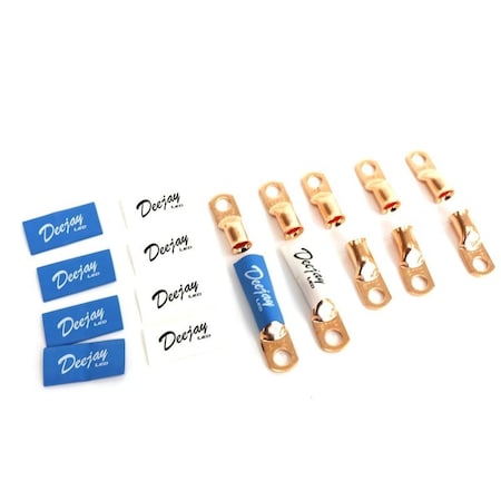 Deejay Led Crimp Connector Style for 2 Gauge Wire BLUE/WHITE insulators, 10PK TBH2GA10BLUEWH