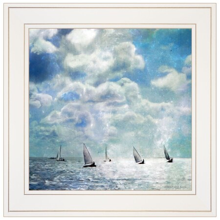 Homeroots Sailing White Waters 2 White Framed Print Wall Art 404634