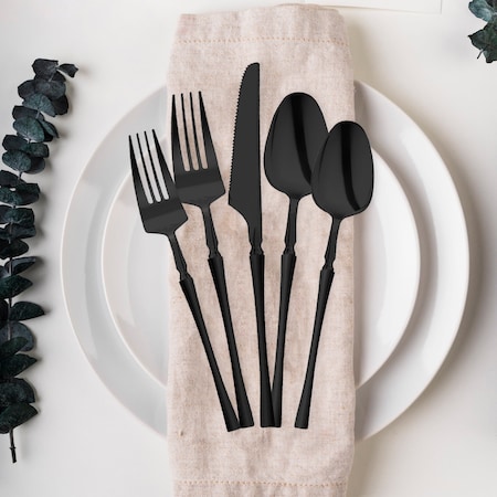Smarty Had A Party Solid Black Moderno Disposable Plastic Dinner Forks, 240PK 9340BK-FK-CASE