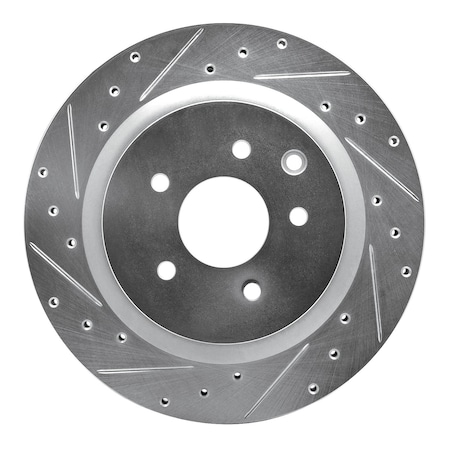 Dynamic Friction Co DFC Brake Rotor - Drilled and Slotted - Silver 631-68009L
