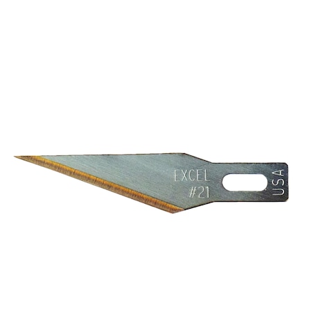 Excel Blades #21 Stainless Utility Blade - Titanium Nitride, Industrial Grade, 5PK 20421IND