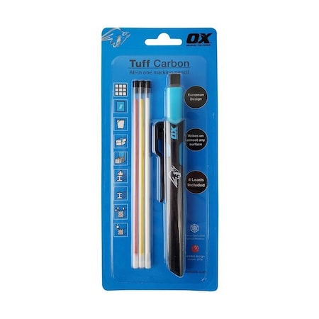 Ox Tools Tuff Carbon 6.3 in. L All In One Carpenter Pencil Kit Black, 4PK OX-P503210