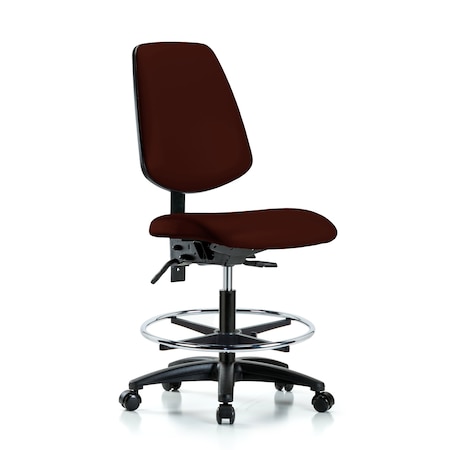 Blue Ridge Ergonomics Medium Bench Chair No Arms, 22" to 29" Height, Vinyl, Burgundy BR-VMBCH-MB-RG-T0-A0-CF-RC-8569