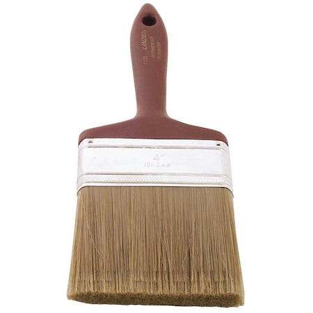 Linzer Paint Brush, 4 in W, 3 in L Bristle, Polyester Bristle, Beaver Tail Handle 3121-4
