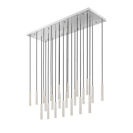 Z-Lite Forest 23 Light Linear Chandelier, Brushed Nickel, 54 In W 919MP12-23L-BN-LED