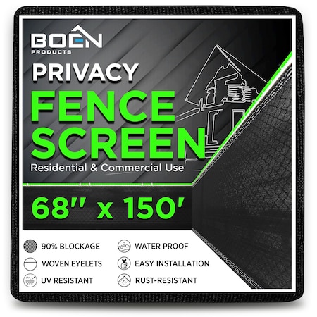 Boen Privacy Netting, Black, 68"X150ft PN-30006