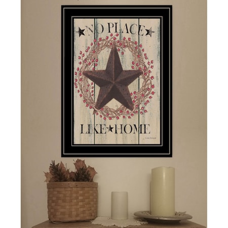 Homeroots No Place Like Home Wreath 2 Black Framed Print Wall Art 407740
