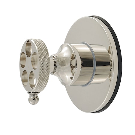 Kingston Brass Single-Handle Six-Way Diverter Valve with Knurled Handle and Round Trim Kit, Polished Nickel KS4036RKX