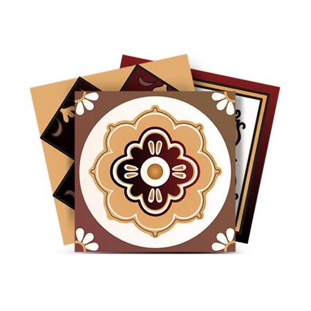 Homeroots 12" X 12" Shades of Brown Mosaic Peel and Stick Removable Tiles 556397