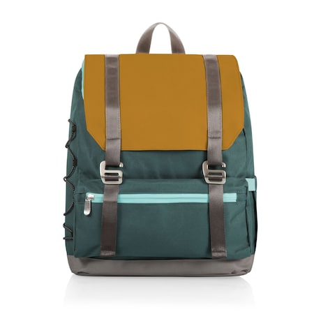 Picnic Time Family Of Brands On The Go Traverse Backpack Cooler, Mustard Yellow with Gray & Blue Accents 632-00-145-000-0