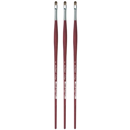 Da Vinci COLLEGE Student Brush, Synthetic, Acrylic & Oil, Filbert, Series 8750, Size 6, 3PK VA-8750_6