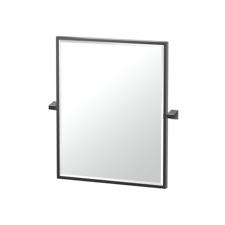 Gatco A-Line 24" Framed Rectangle Mirror, Matte Black 5659XFSM
