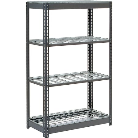 Global Industrial 4 Shelf Standard Duty Boltless Shelving Starter 36"Wx12"Dx60"H, Wire Deck B2297663