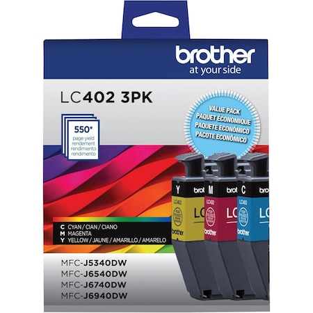 Brother Standard Yield Cyan, Magenta & Yellow Ink Cartridge, 30PK LC4023PKS