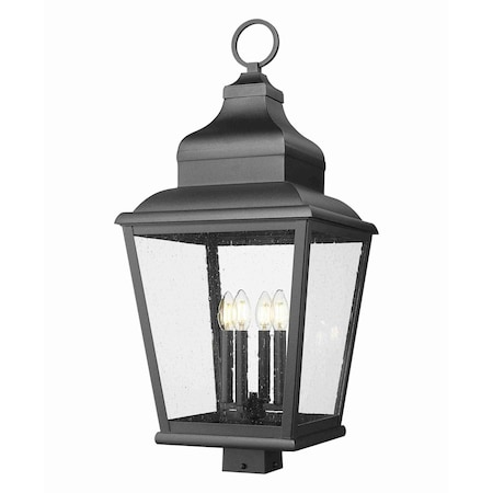 Z-Lite Raphael Sand Black 4 Light Outdoor Post Mount Fixture 5029PHXLS-BK