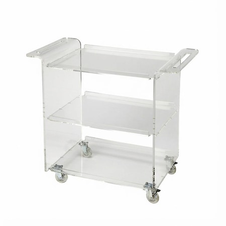 Homeroots Clear Acrylic Rolling Server Bar Cart 388954