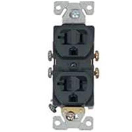 Serverusa Straight Blade Receptacle, 20 A, 3 Wire, Brown SE667782