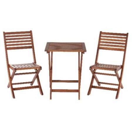 Living Accents Alina 3 pc Brown Wood Bistro Set T222-10V0