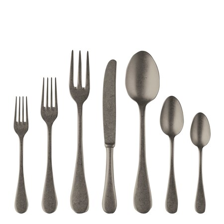 Mepra Vintage Pewter Flatware Set - 32 Pieces - Black Gold 1096VI22032