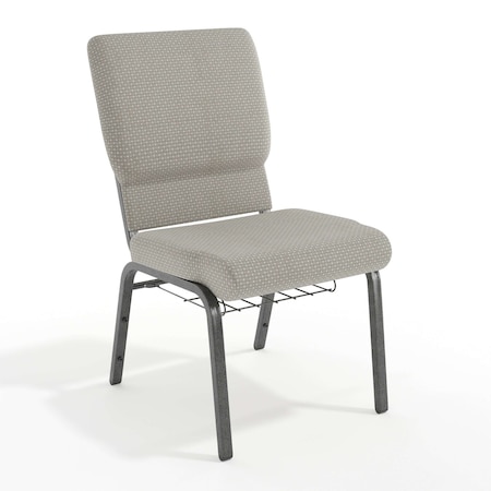 Flash Furniture Gray Dot Fabric Church Chair, PK4 4-FD-CH02185-SV-GYDOT-BAS-GG