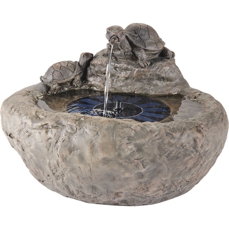 Lumineo 14.6'' W.x9.8'' H.x11.8'' L. Polyresin Solar Turtle Fountain 9892725