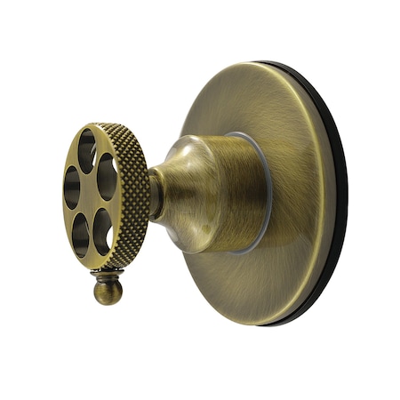 Kingston Brass Single-Handle Six-Way Diverter Valve with Knurled Handle and Round Trim Kit, Antique Brass KS4033RKX