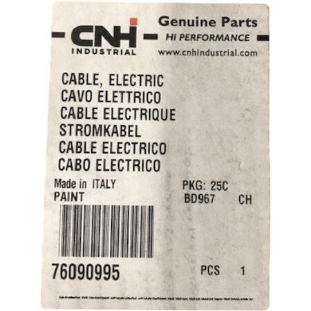 Cnh CABLE ELECTRIC, CNH OEM 76090995 76090995