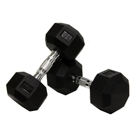 Troy Barbell 35 lbs 8-Sided Urethane Dumbbell, Black SD-035U