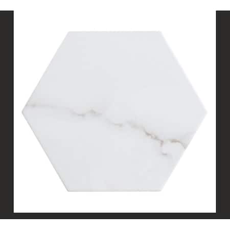 Andova Tiles SAMPLE-Porlan 8-in. x 9-in. Hexagon Marble Look Matte Porcelain Wall & Floor Tile SAM-ANDPOR1260