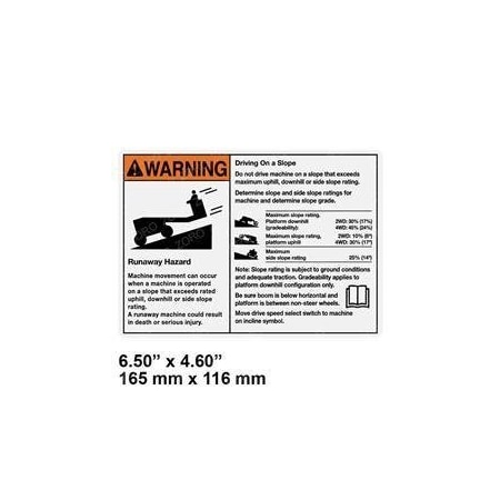 Genie REPLACEMENT DECAL WORD SLOPE RATING 1258616