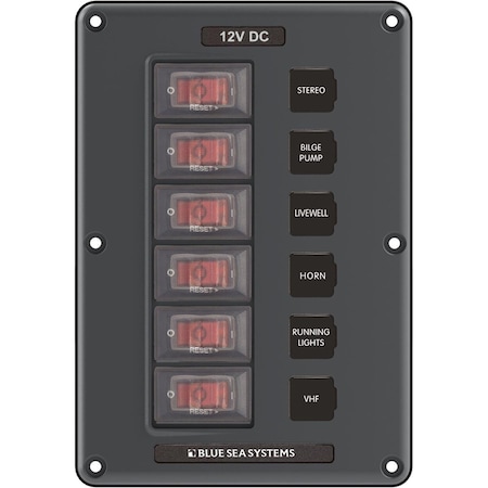 Livewire Circuit Breaker Switch Panel, Gray - 6 Position LI3449956