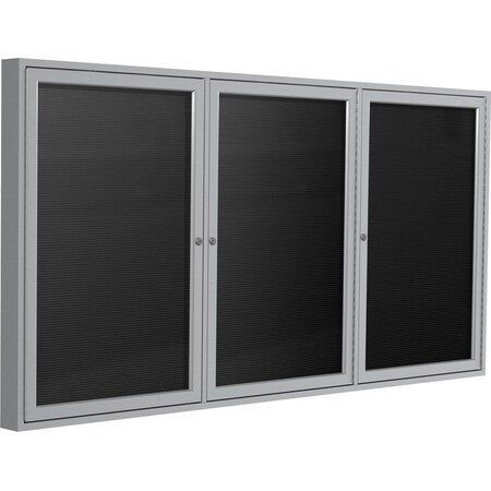 Ghent Enclosed Letter Board 48"x96", Satin PA34896B-BK