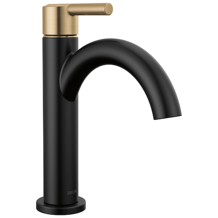 Delta Nicoli Single Handle Bathroom Faucet In Matte Black / Champagne Bronze 15749LF-GZ