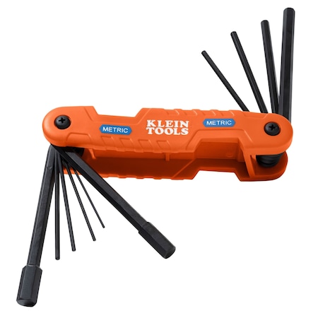 Klein Tools Hex Key Set, Pro Fold, Metric, 10-Key, Pk/3 70550M