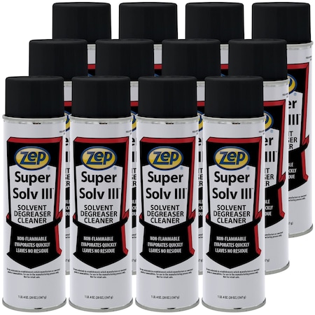 Zep Solvent Cleaner/Degreaser, 20 Oz Aerosol Can, Liquid, Clear, 12 PK 99016