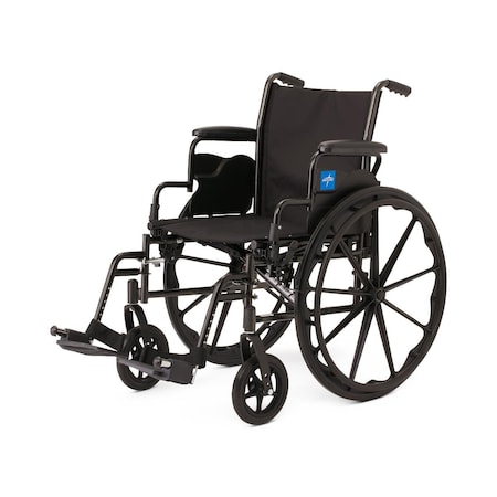 Medline K3 Guardian 18in Wide Wheelchair with Desk-Length Arms and Swing-Away Footrests K3186N24S
