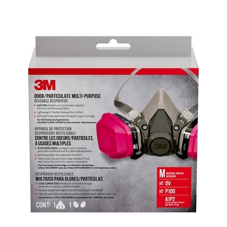 3M Multi-Purpose Half Face Respirator Valved Multicolored M 65021H1DC