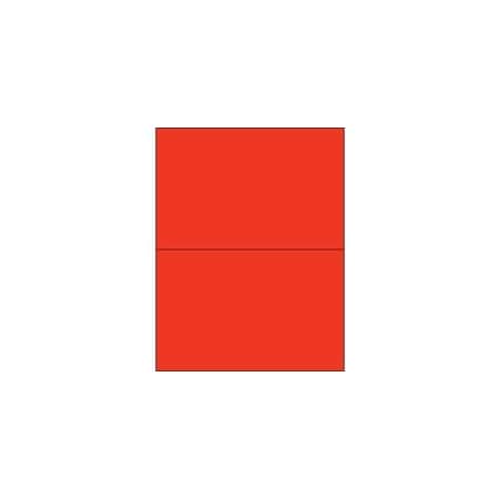 Bubblefast 8 1/2 x 5 1/2'' Red Rectangle Laser Labels-2 Labels per Sheet BFLL184R