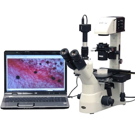 Amscope IN480 Inverted Infinity-corrected Phase-contrast Trinocular Compound Microscope 40X-1500X w/Koehler IN480TC-8M