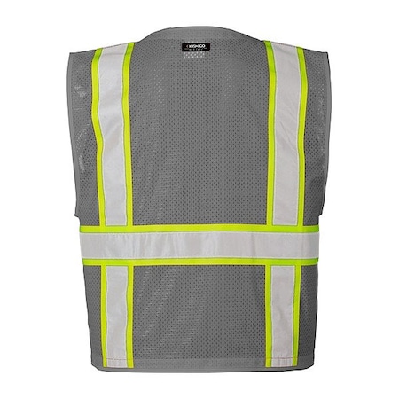 Kishigo Safety Vest, Gray, Size 2XL/3XL B111-2X-3X