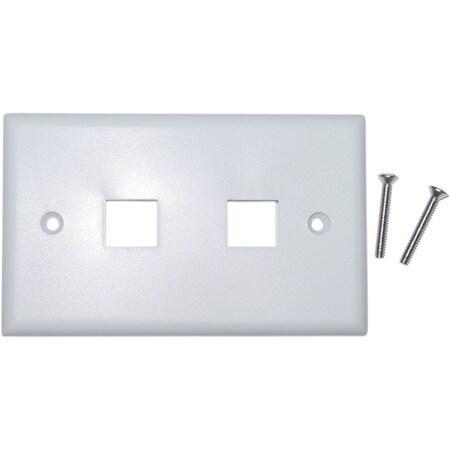 Cable Wholesale 2 Port Single Gang Keystone Wall Plate - White 301-2K-W