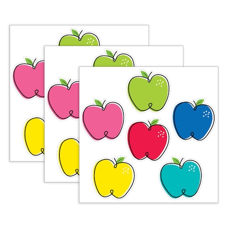 Creative Teaching Press Core Decor Doodle Apples 6'' Designer Cut-Outs, 36-Piece Set, 3PK 10420