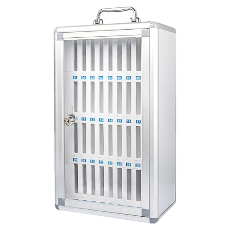 Kore Design Cell Phone Storage Wall Mount Aluminum Lock Box, 36-Slot KDCS-36R1
