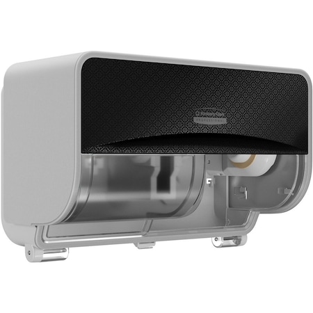 Kimberly-Clark Professional Toilet Paper Dispenser, Coreless, Horizontal Double Roll, Plastic, Black 58722