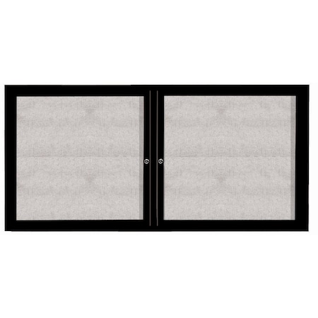 Aarco Outdoor Enclosed Bulletin Board w/ Al Frame, Powder Coated Black, 36''Hx72''W ODCC3672RBK