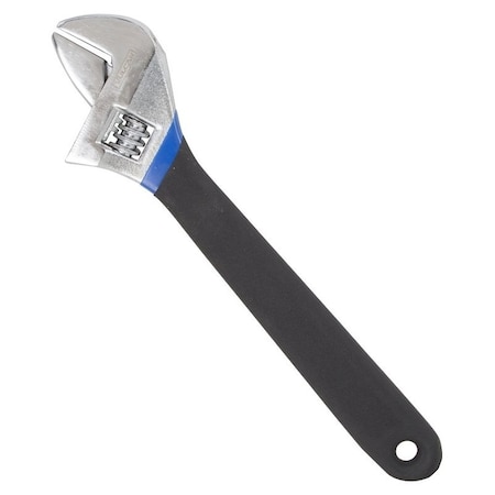 Vulcan Adjustable Wrench, 12 in OAL, 1.04 in Jaw, Steel/Vinyl, Chrome, Non-Slip Handle JL149123L